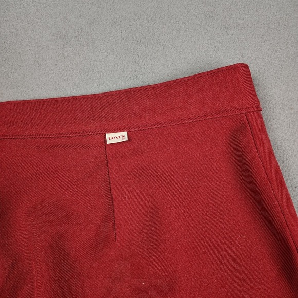 Vintage Levis Wide Leg Trouser Women 18 Maroon Slacks 70s Mom Pants Casual Bare - Picture 9 of 14